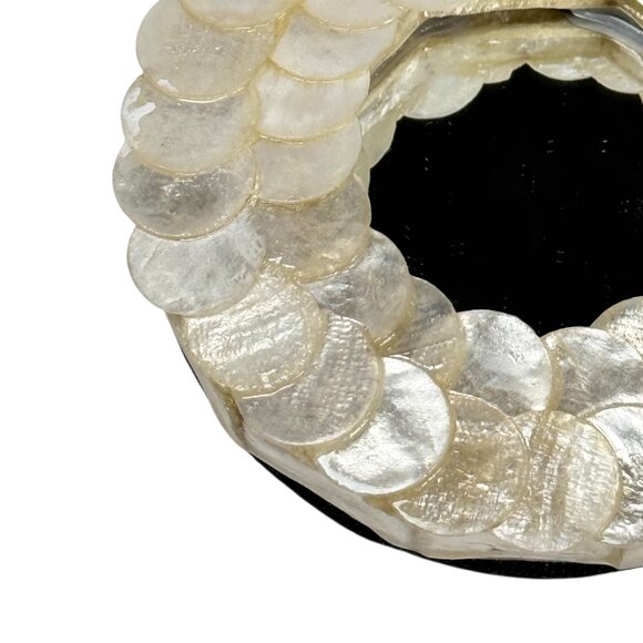 NWB Pottery Barn Teen Framed Round Mirrors Set Shell Frame Wall Decor Boho Home - Picture 7 of 16